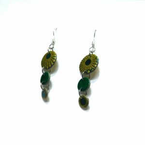 Boucles d'oreille en carton - Grappe - Or Vert/Vert - Argent 925 – Image 4