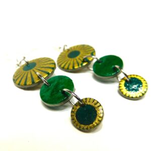 Boucles d'oreille en carton - Grappe - Or Vert/Vert - Argent 925 – Image 3