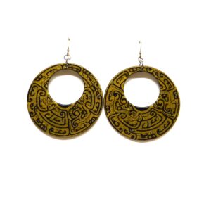 Boucles d'oreille en carton - Grandes Créoles - Or Noir - Argent 925 – Image 1