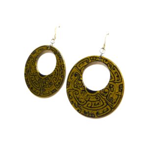 Boucles d'oreille en carton - Grandes Créoles - Or Noir - Argent 925 – Image 2