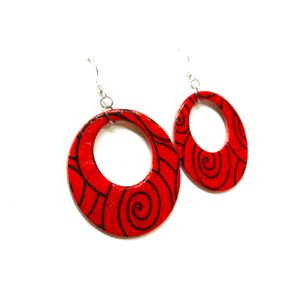 Boucles d'oreille en carton - Grandes Créoles - RCN - Argent 925 – Image 3