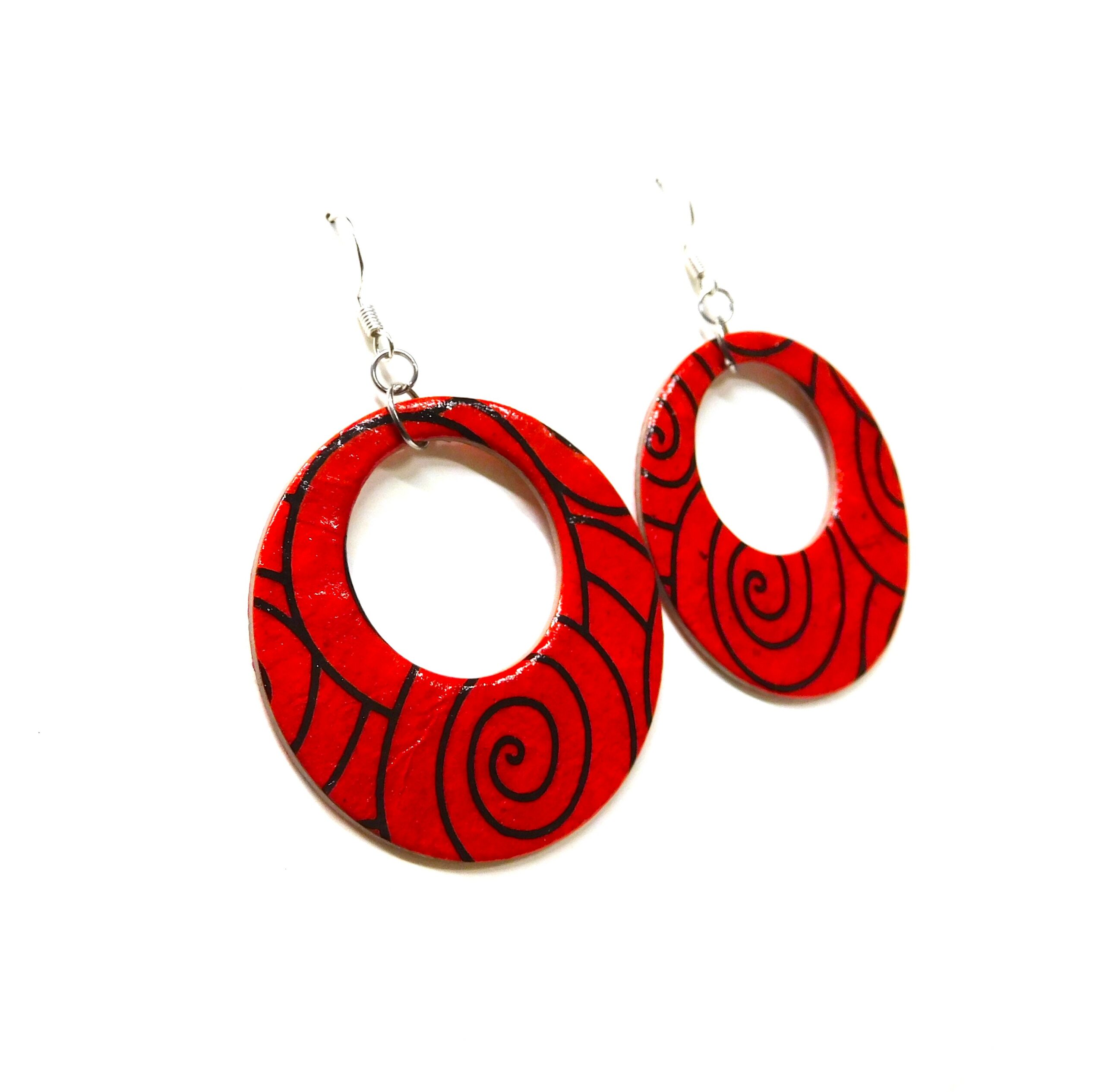 Boucles d'oreille en carton - Grandes Créoles - RCN - Argent 925 – Image 3