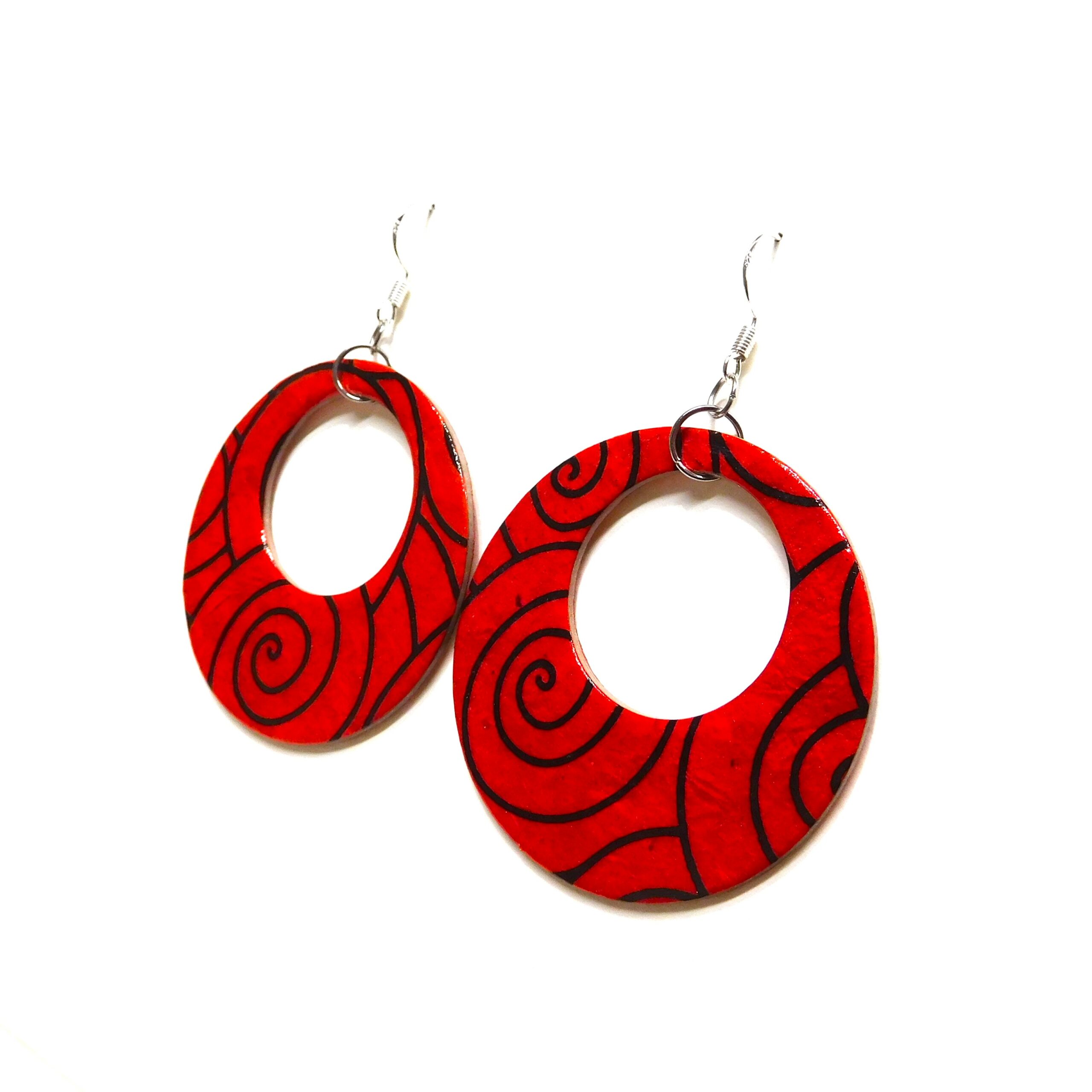 Boucles d'oreille en carton - Grandes Créoles - RCN - Argent 925 – Image 2